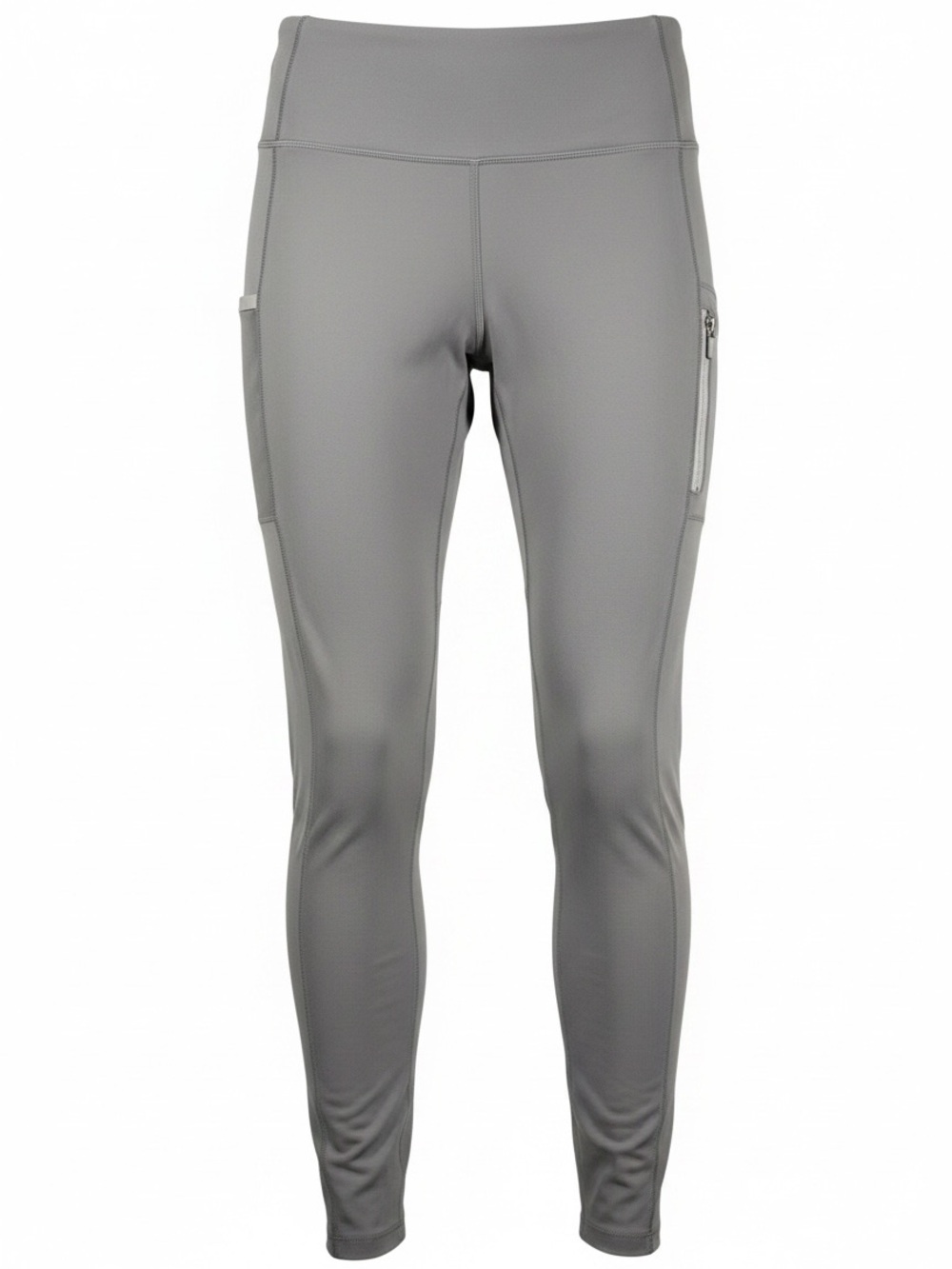 Fabletics Light Gray High-Waist Motion 365 Performance Leggings with Zip Pockets